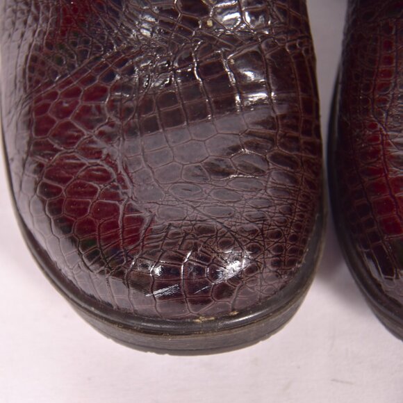 Ingaro Women’s Loafers Size 6M Brandy Croc Embossed Leather Slip-On Comfort Shoe - Picture 3 of 10